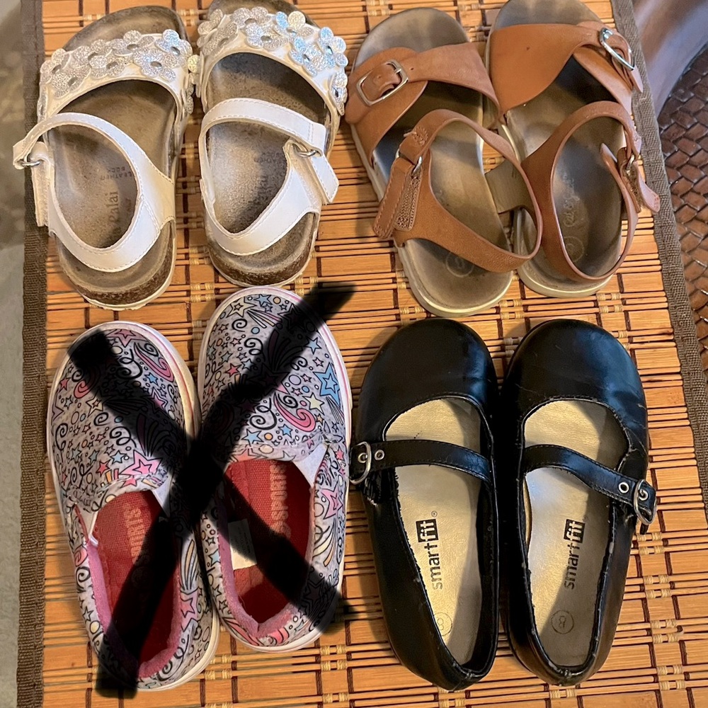 Bundle of 3 Pair of Girls Toddler Size 8 Shoes, Gently Used - Picture 1 of 5